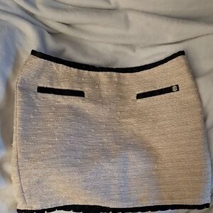 Chic Black and Cream Women's Mini Skirt